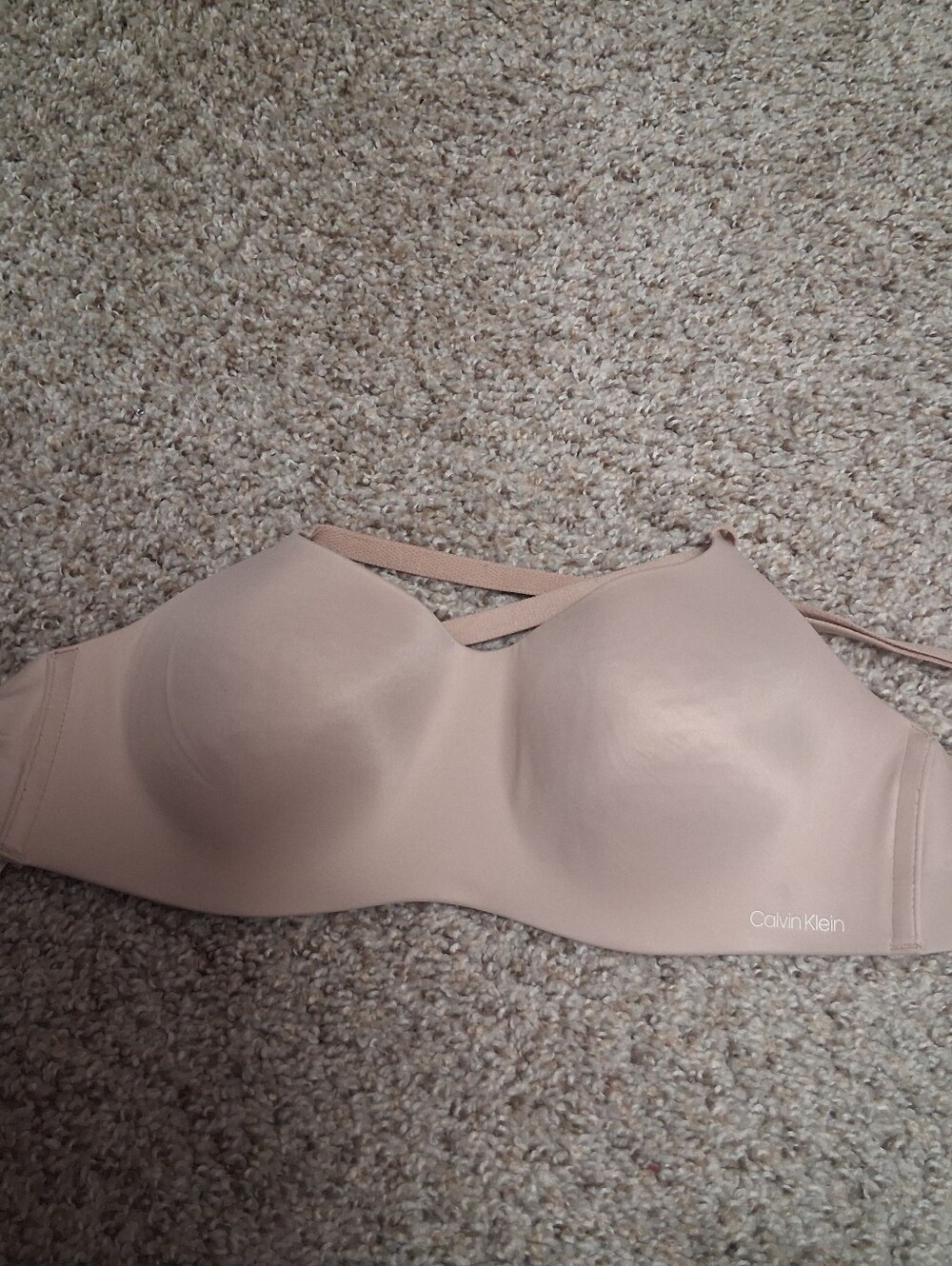 Beige Calvin Klein Cross Strap Bra